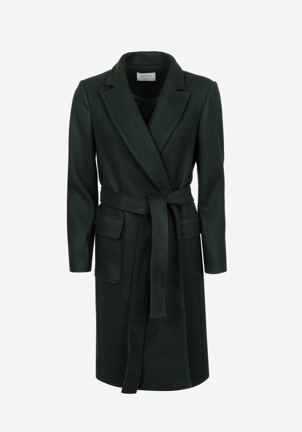 ABRIGO LARGO DE PAÑO VERDE
