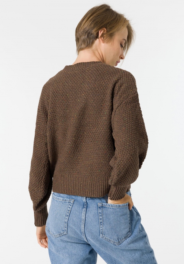 JERSEY DE PUNTO CHOCOLATE JASPEADO