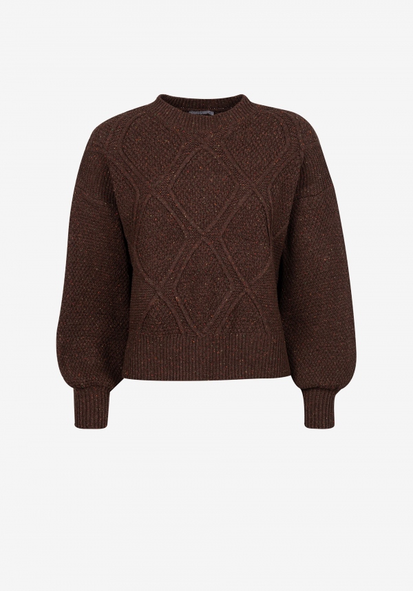 JERSEY DE PUNTO CHOCOLATE JASPEADO