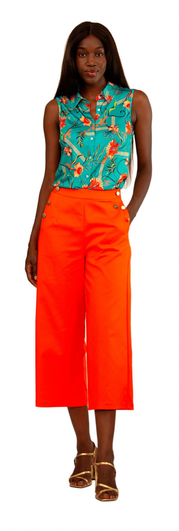 CAMISA SIN MANGAS TURQUESA FLORAL MALALÁ CAMISA SIN MANGAS TURQUESA FLORAL MALALÁ
