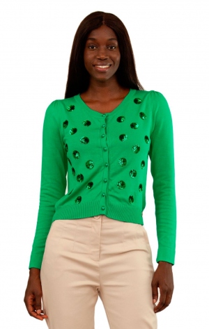 CHAQUETA VERDE LUNARES...